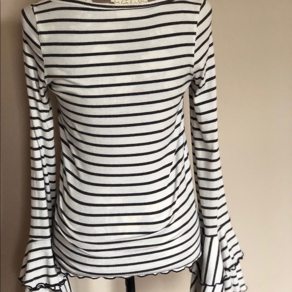 LIKE NEW WE THE FREE striped bell sleeve - Picture 4 of 5